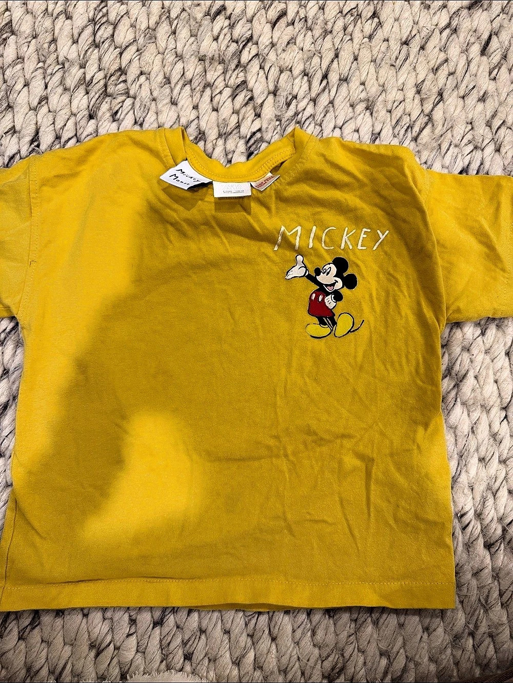 Zara Mickey Mouse Yellow Tee Size 6 Years